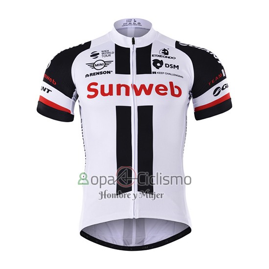 Sunweb Ropa Ciclismo Culotte Corto 2017 Mangas Cortas Blanco